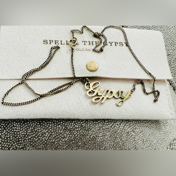 SOLD Spell And The Gypsy GYPSY Letters Necklace Gold - Picture 3 of 6